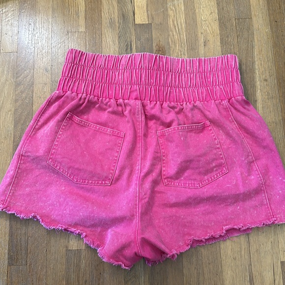 New In | Women’s pink, high waisted, thick banded shorts - Picture 11 of 16